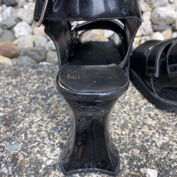 John Fluevog Electra patent leather high sandals - Picture 6 of 9